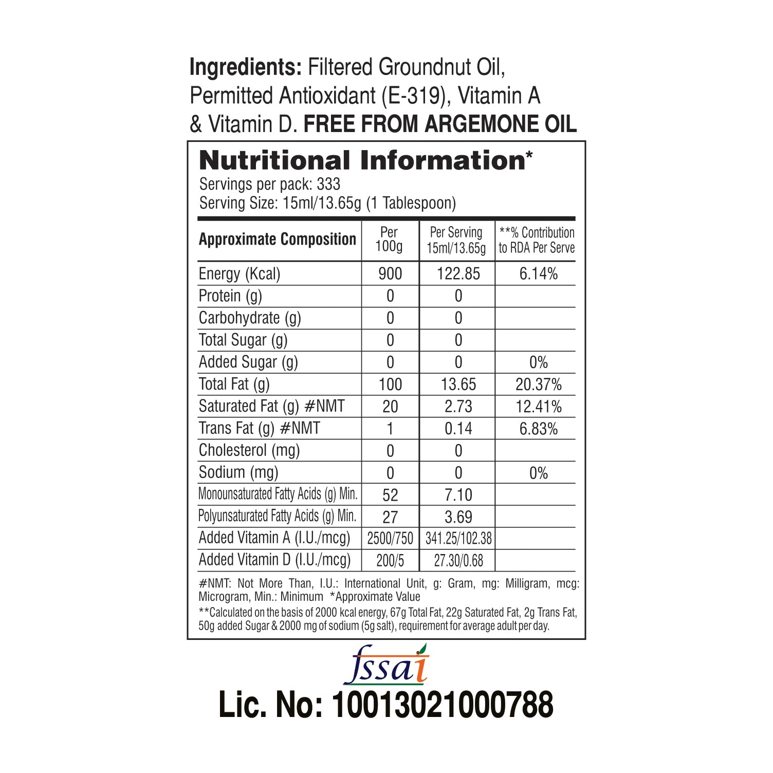 Vimal Pure Gold Micro-Filtered Groundnut Oil | 15 KG Tin