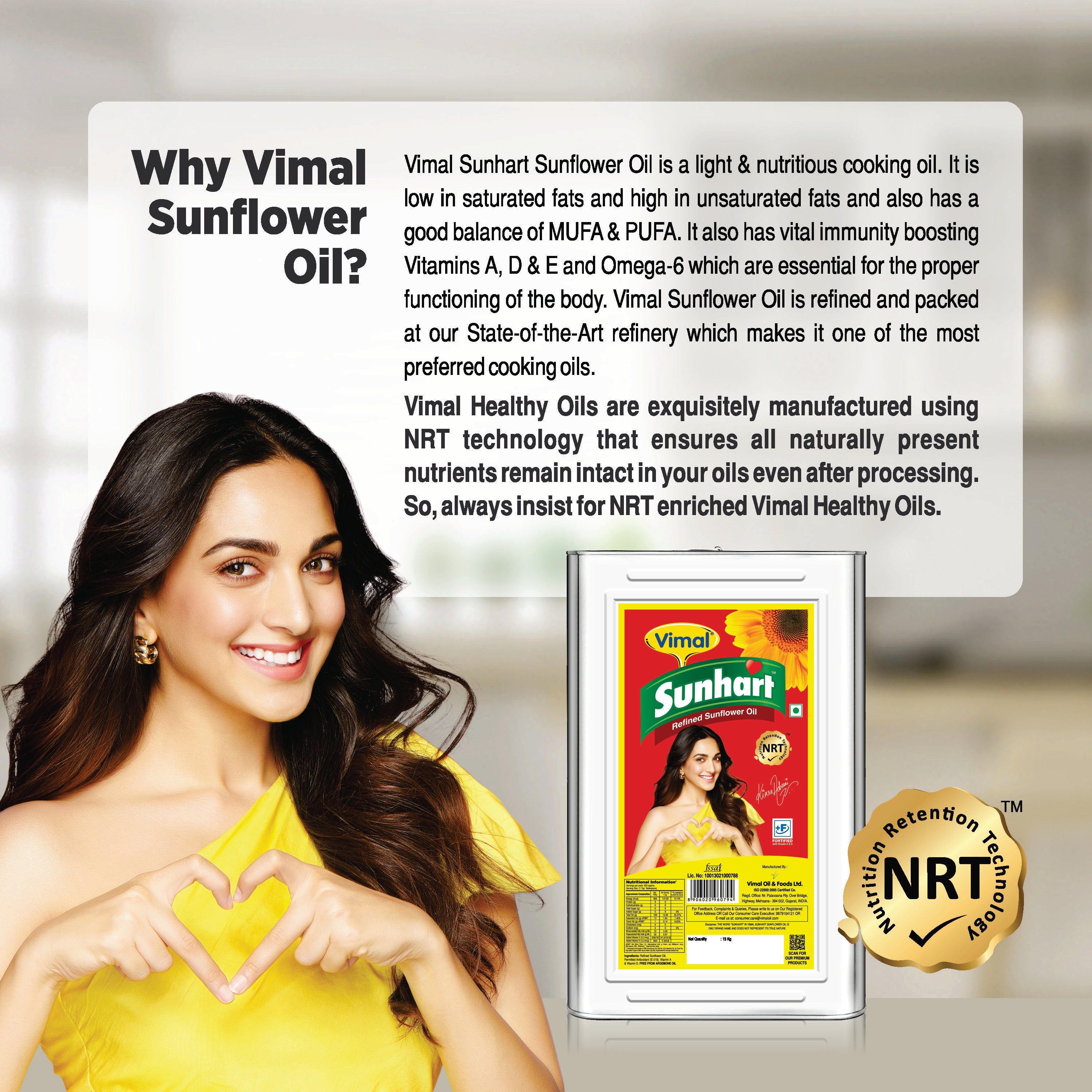 Vimal Sunhart Sunflower Oil 13 kg
