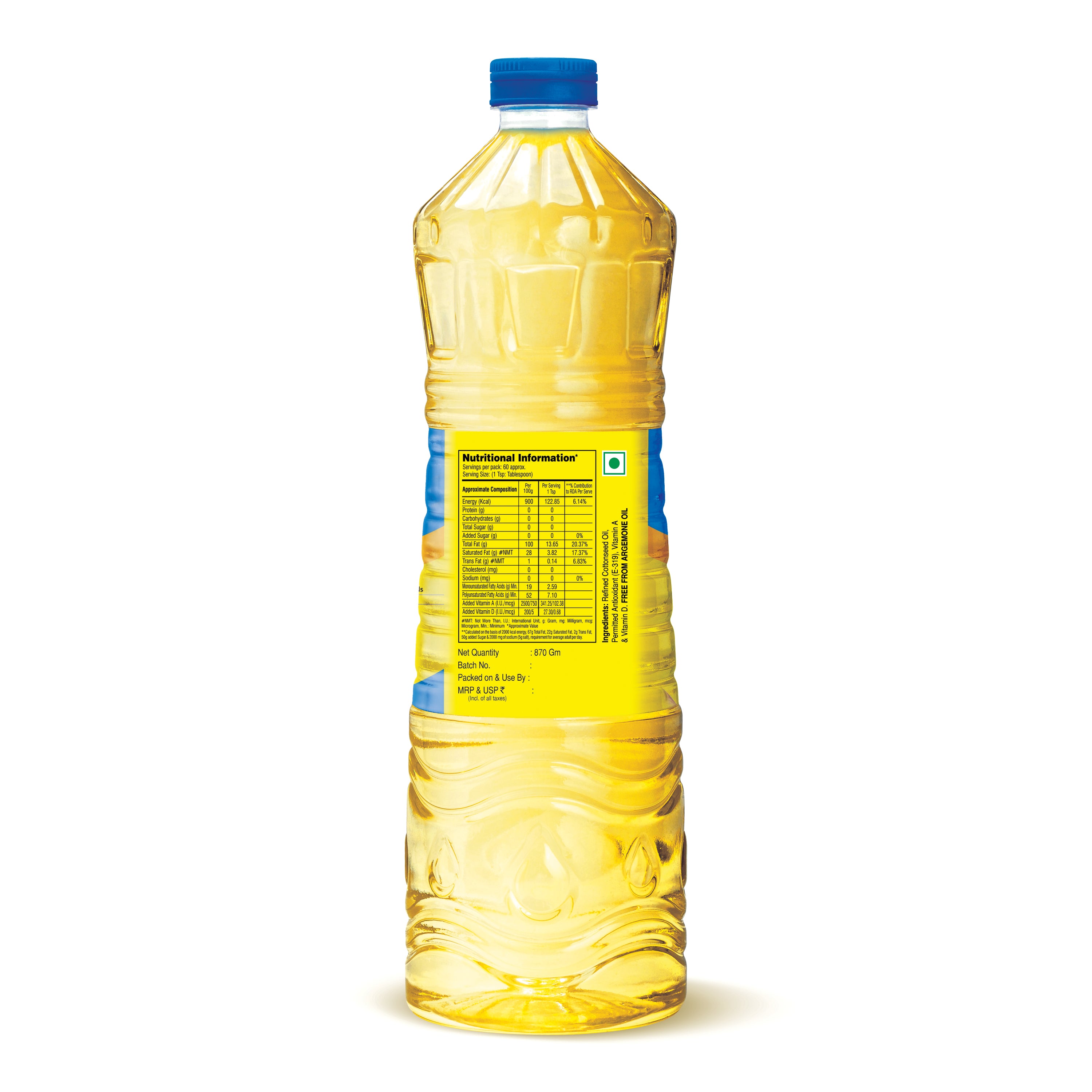 Vimal Cottonseed Oil 870 g