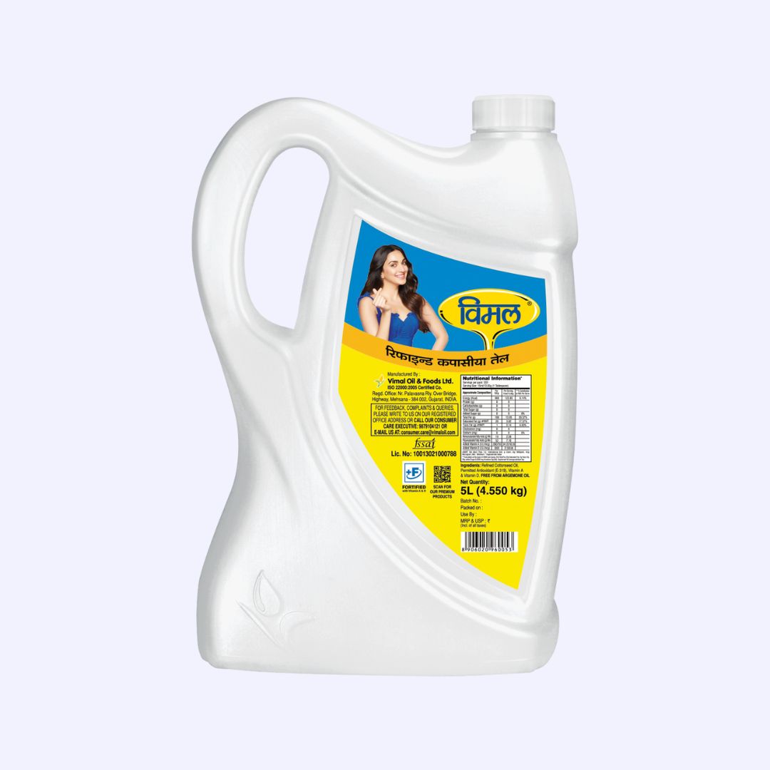 Vimal Refined Cottonseed Oil | 5-L Jar