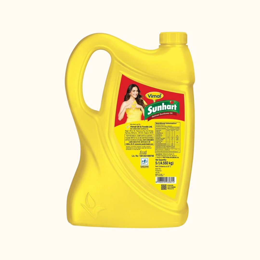 Vimal Sunhart Refined Sunflower Oil | 5-L Jar