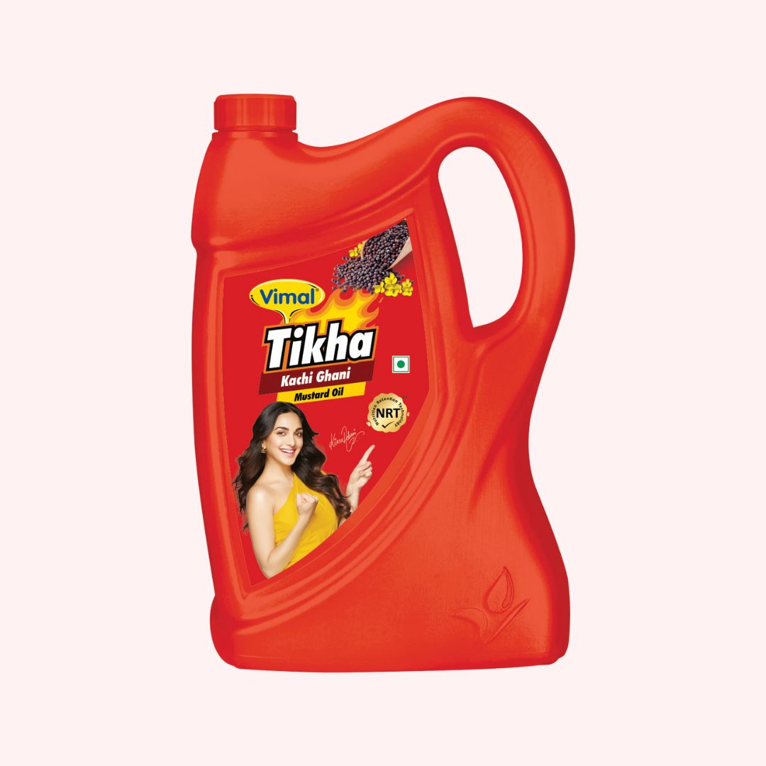 Vimal Tikha Kachi Ghani Mustard Oil | 5-L Jar