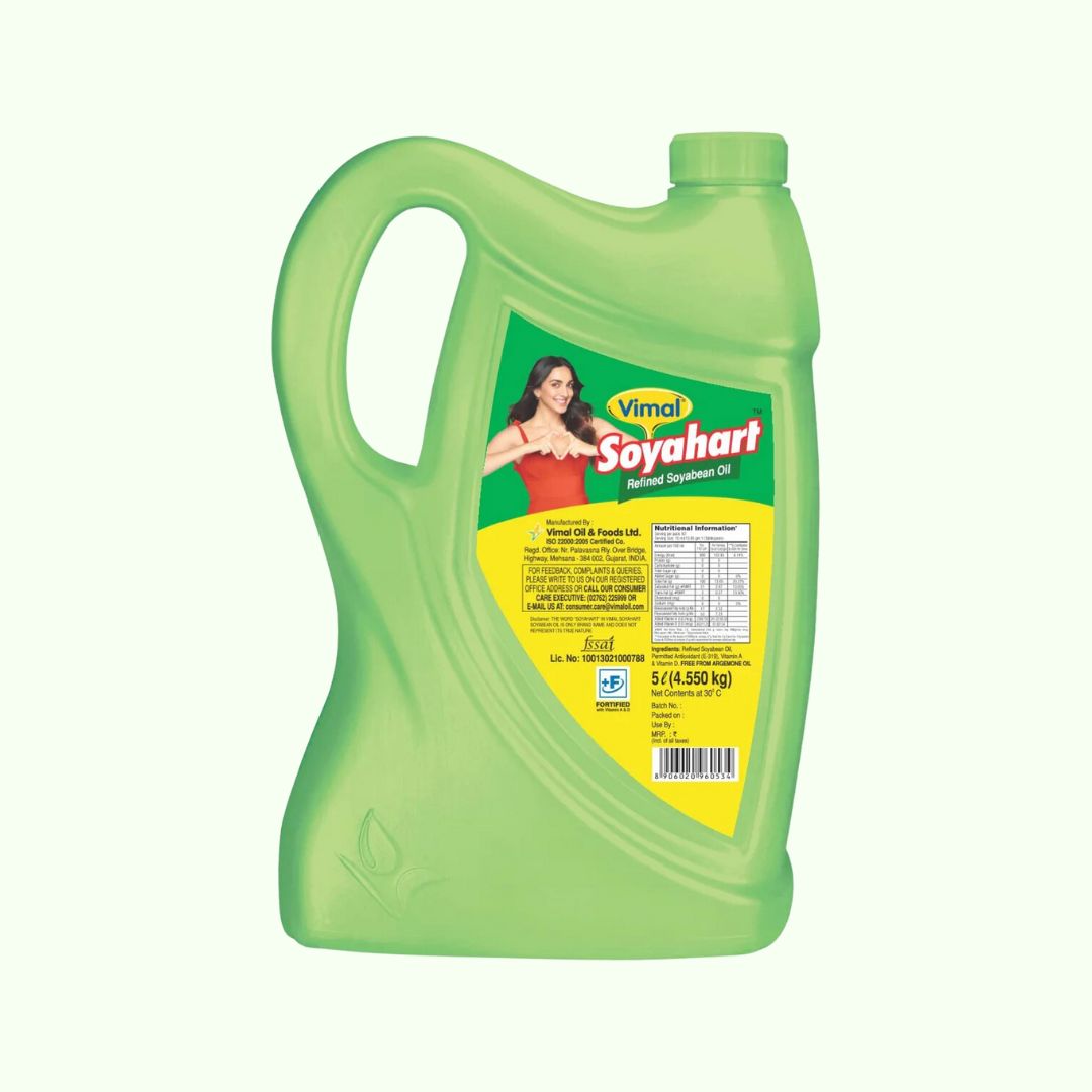Vimal Soyahart Refined Soyabean Oil | 5-L Jar