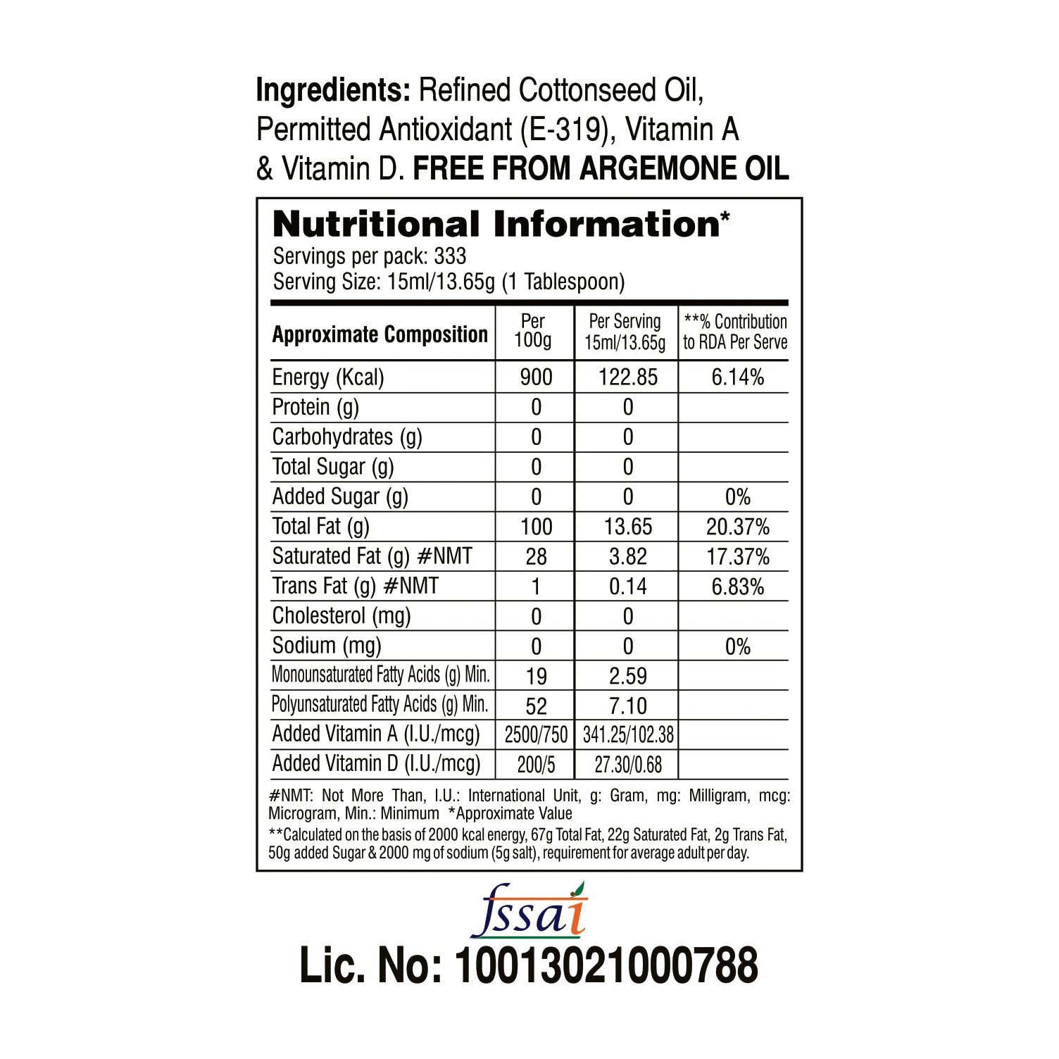 Vimal Refined Cottonseed Oil | 5-L Jar