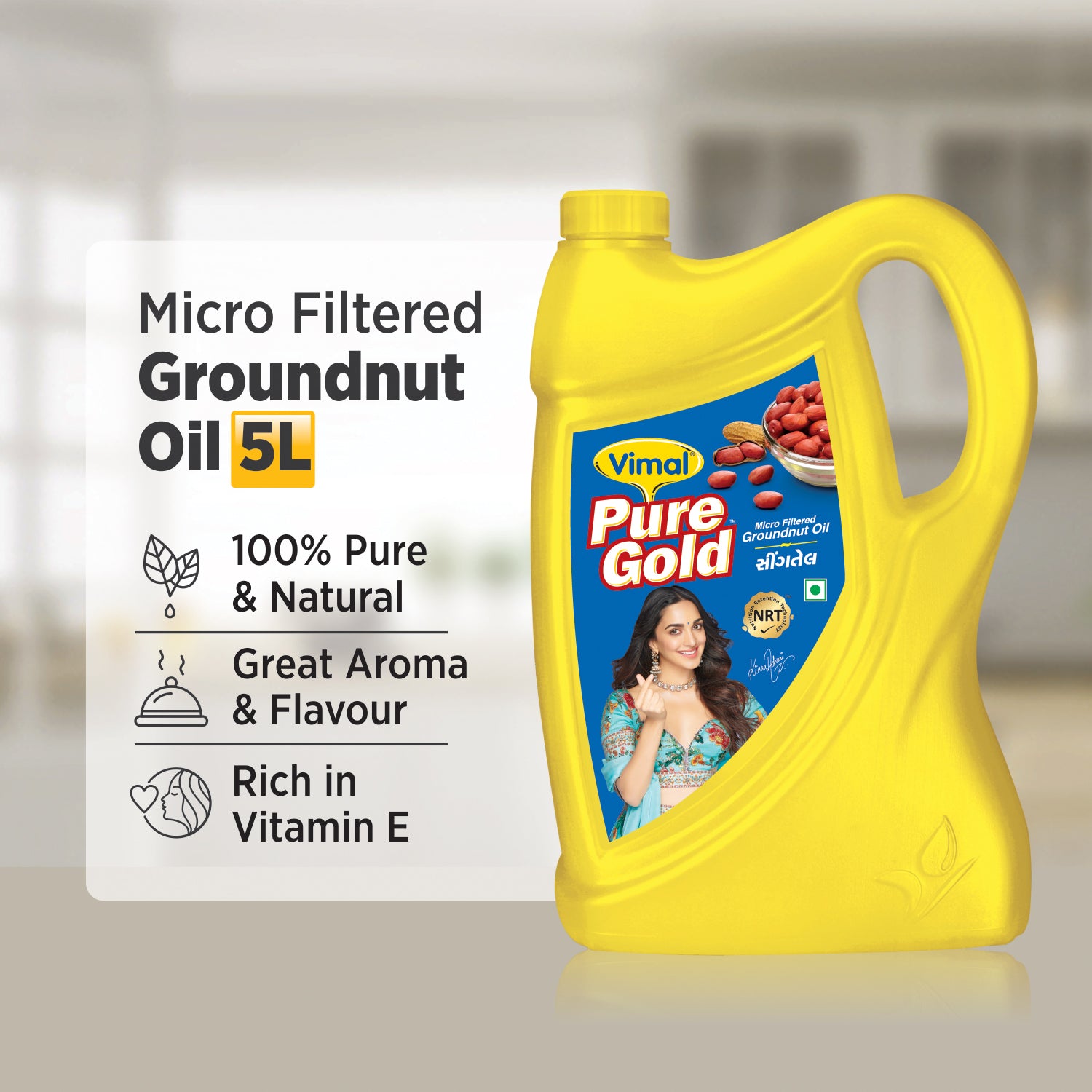 Vimal Pure Gold Micro-Filtered Groundnut Oil | 5-L Jar
