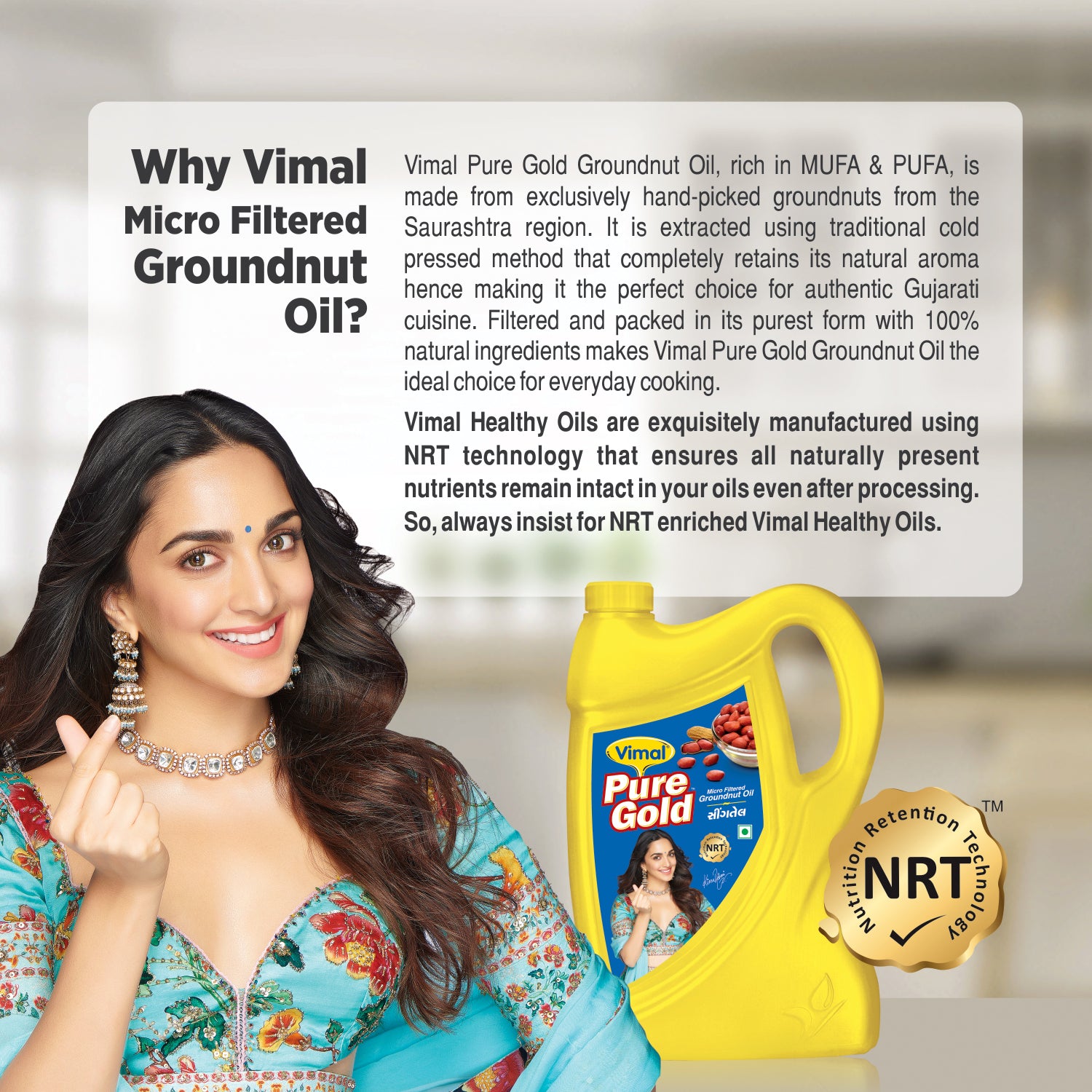 Vimal Pure Gold Micro-Filtered Groundnut Oil | 5-L Jar