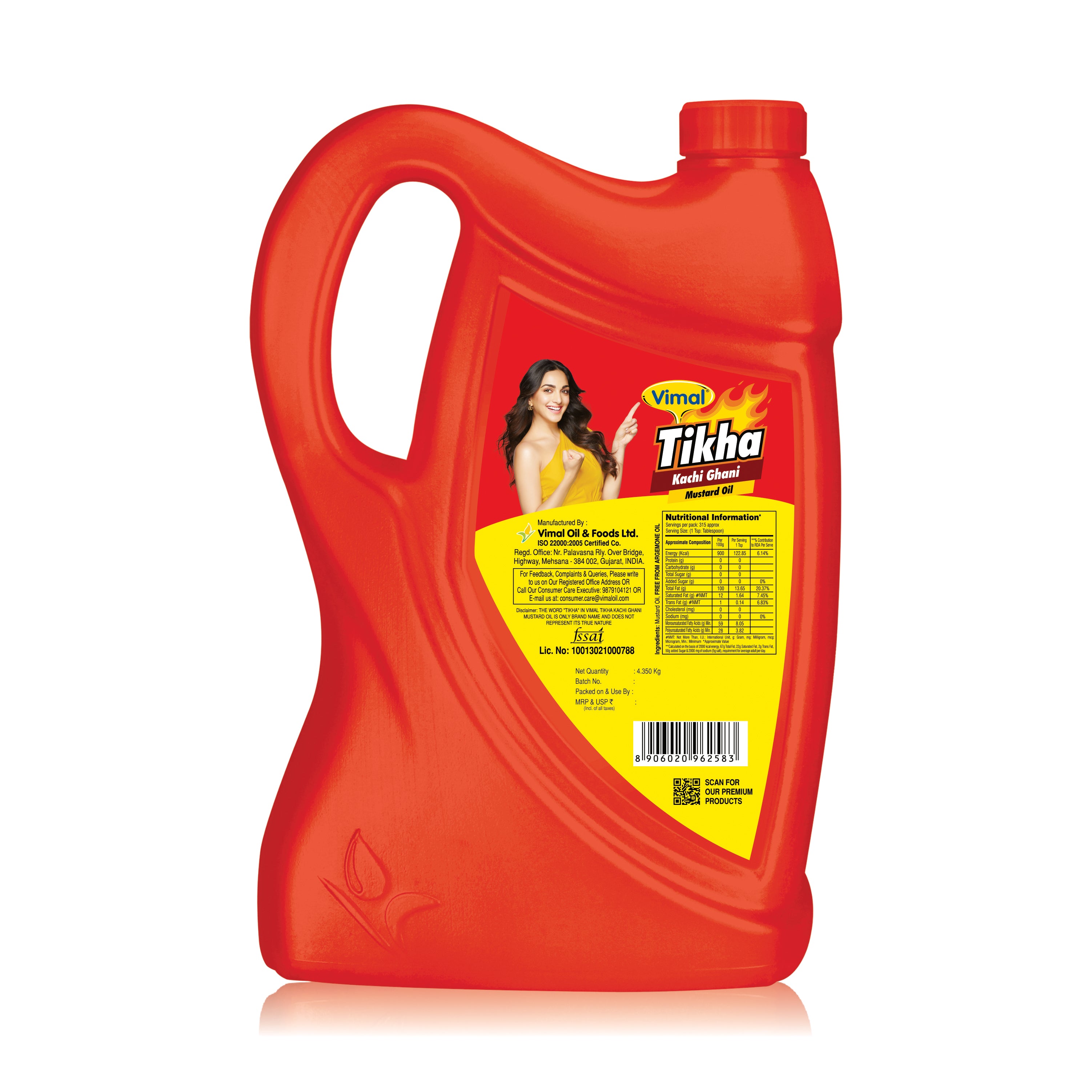 Vimal Tikha Kachi Ghani Mustard Oil 4.35 kg