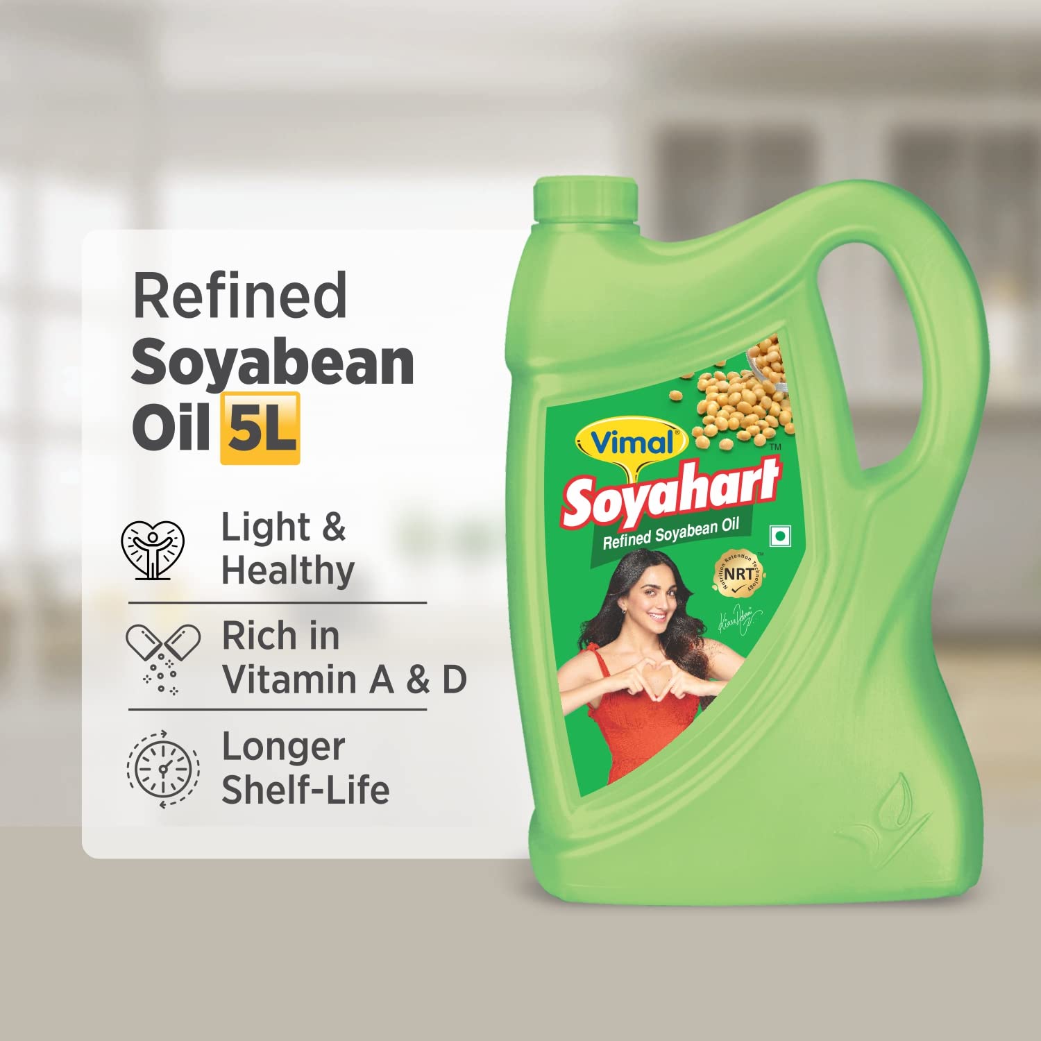 Vimal Soyahart Refined Soyabean Oil | 5-L Jar