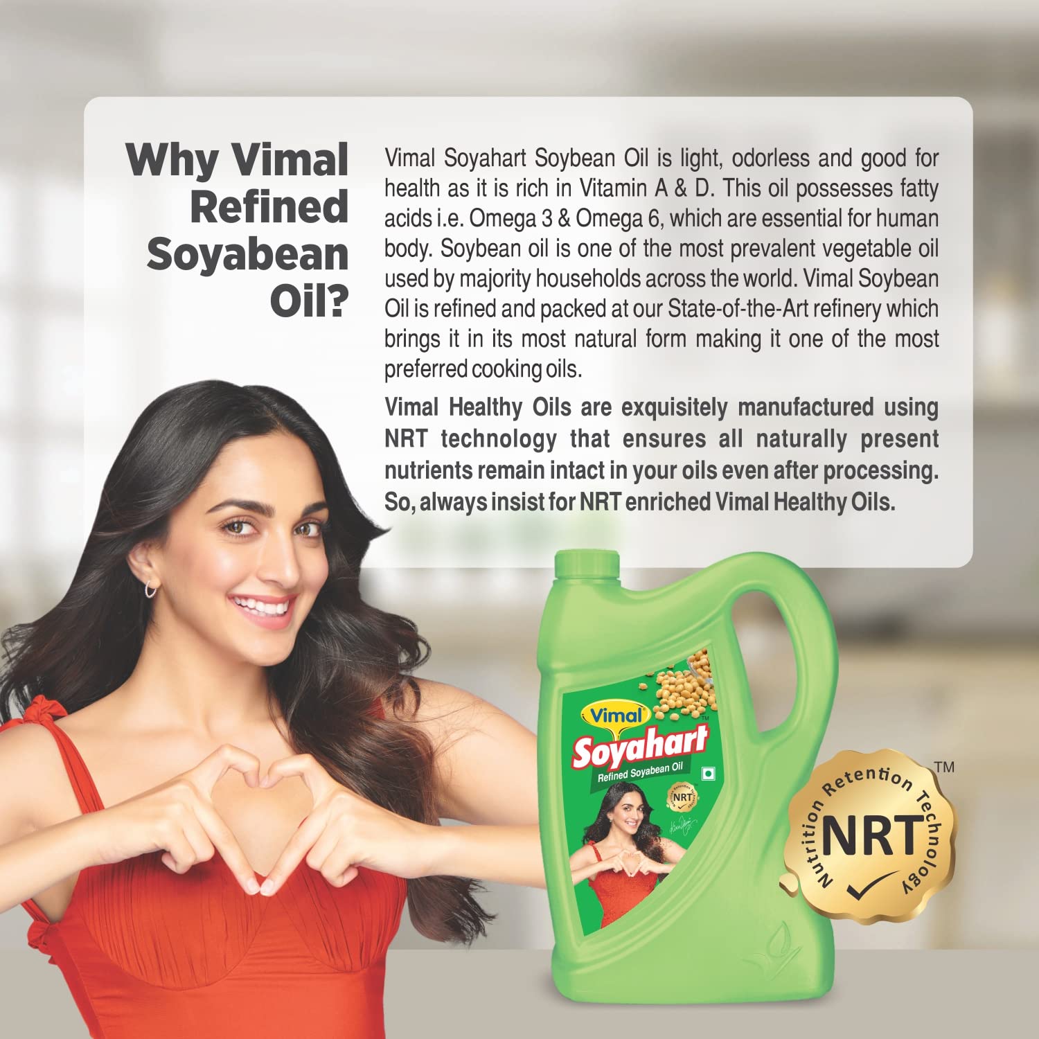 Vimal Soyahart Refined Soyabean Oil | 5-L Jar