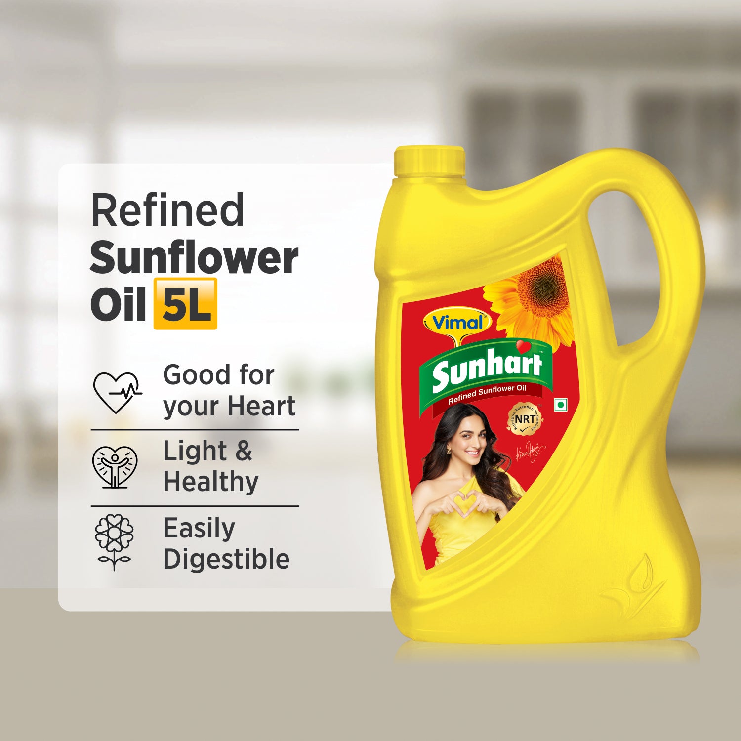 Vimal Sunhart Refined Sunflower Oil | 5-L Jar