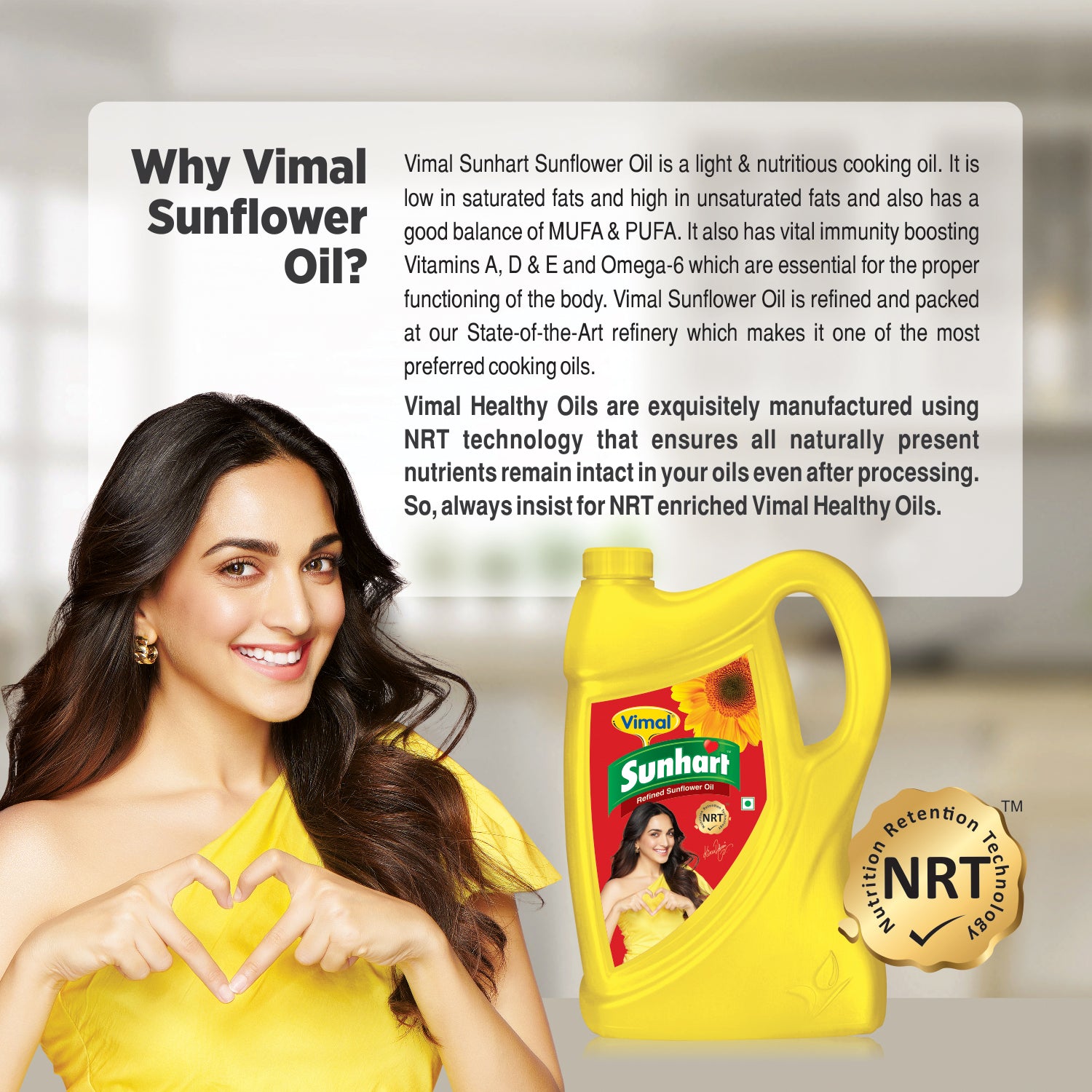 Vimal Sunhart Refined Sunflower Oil | 5-L Jar