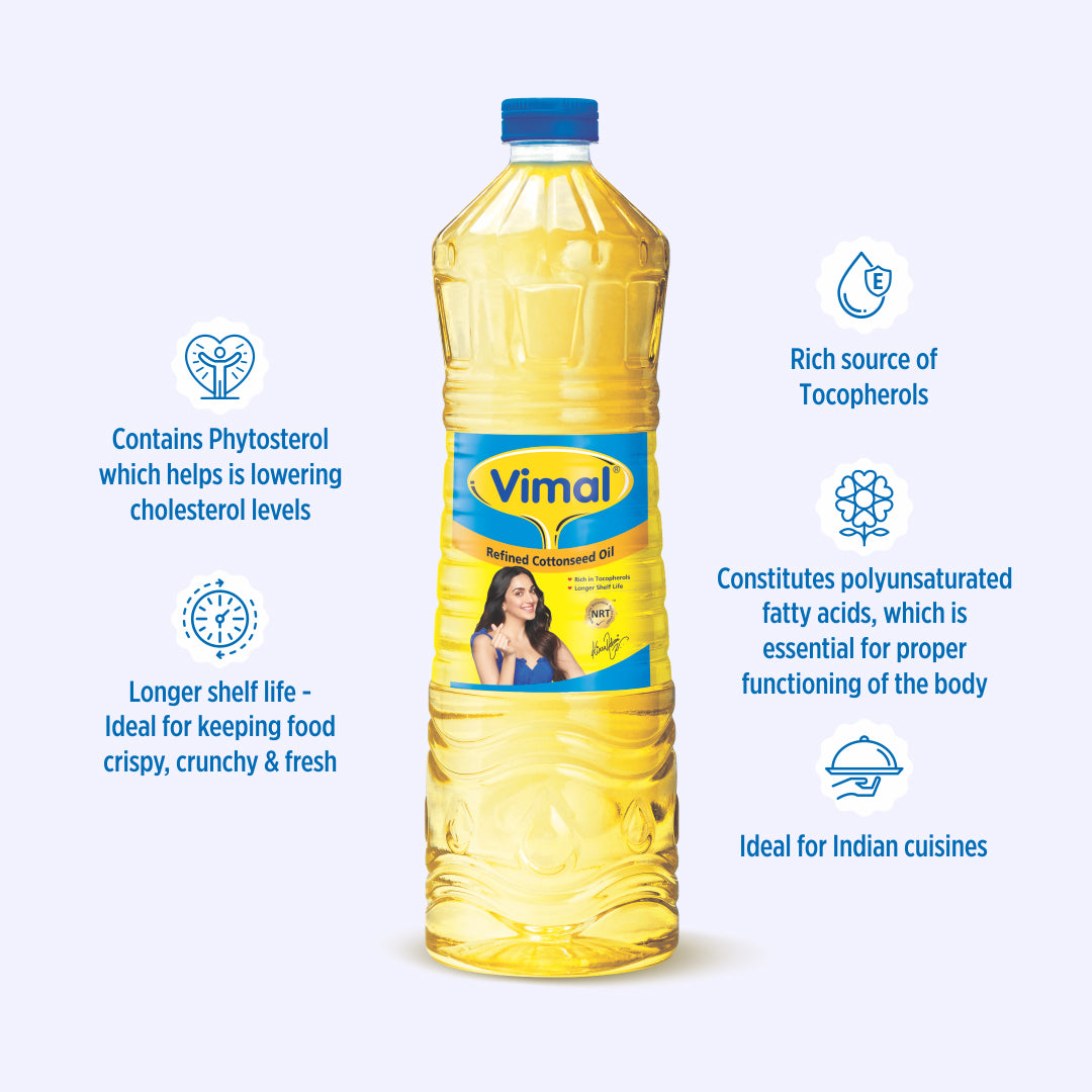 Vimal Refined Cottonseed Oil | 1-L Bottle