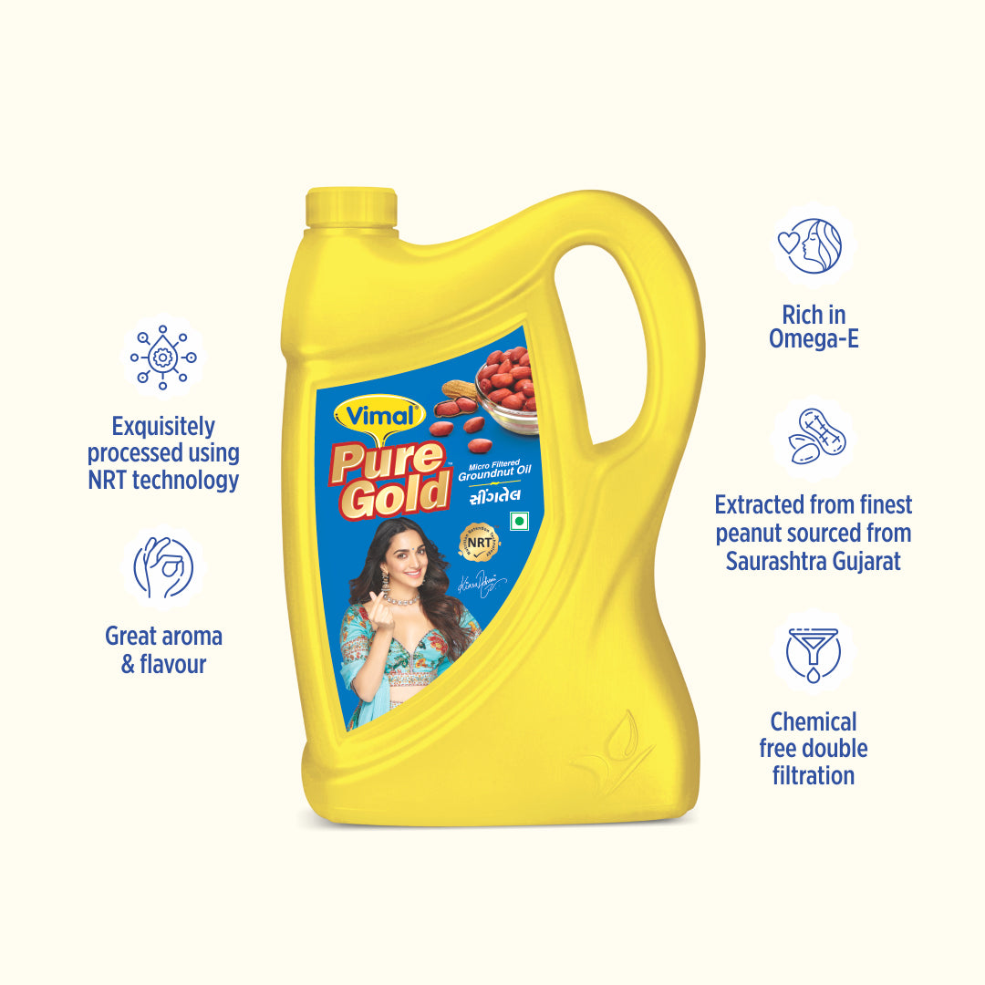 Vimal Pure Gold Micro-Filtered Groundnut Oil | 5-L Jar