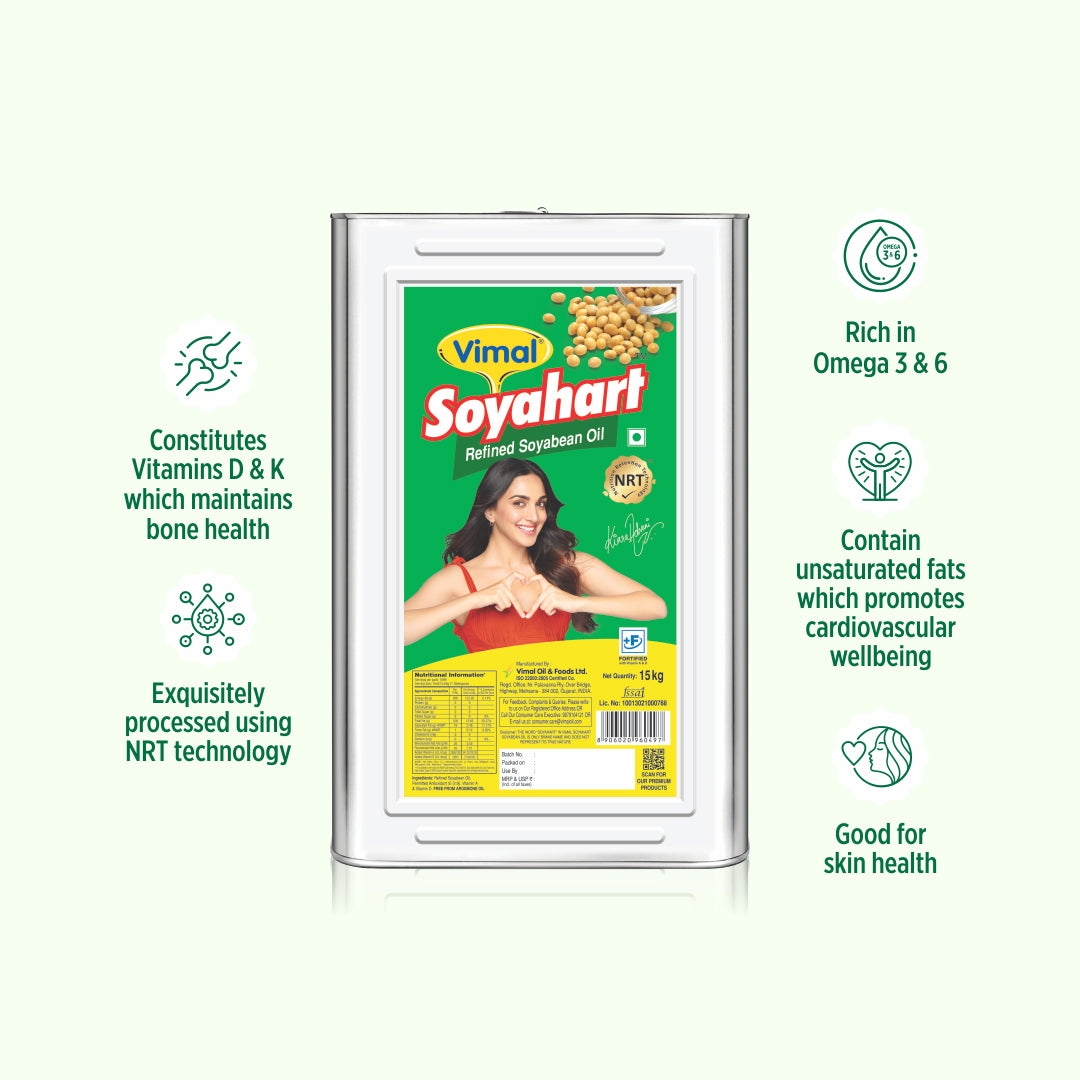 Vimal Soyahart Refined Soyabean Oil | 15 KG Tin
