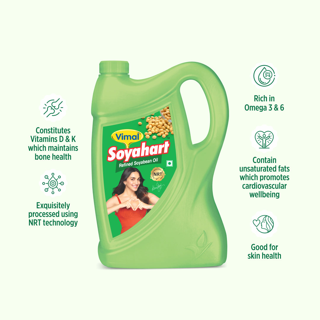 Vimal Soyahart Refined Soyabean Oil | 5-L Jar