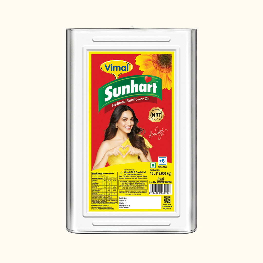Vimal Sunhart Refined Sunflower Oil | 15 KG Tin