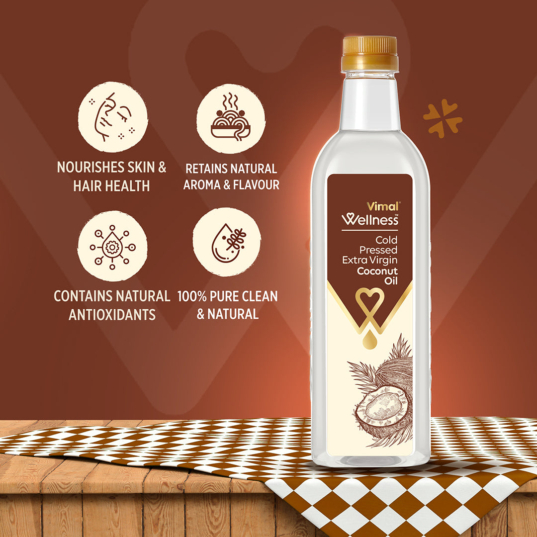 Vimal Wellness Cold Pressed Extra Virgin Coconut Oil | 1 L