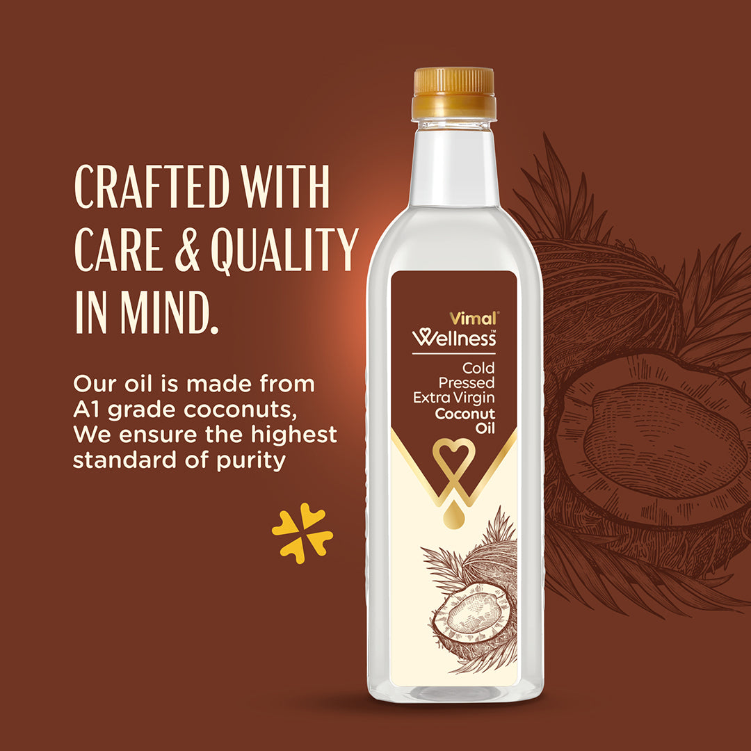Vimal Wellness Cold Pressed Extra Virgin Coconut Oil | 1 L