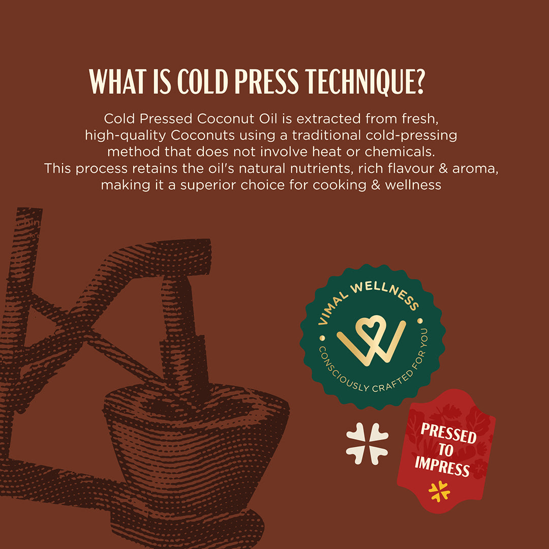 Vimal Wellness Cold Pressed Extra Virgin Coconut Oil | 1 L