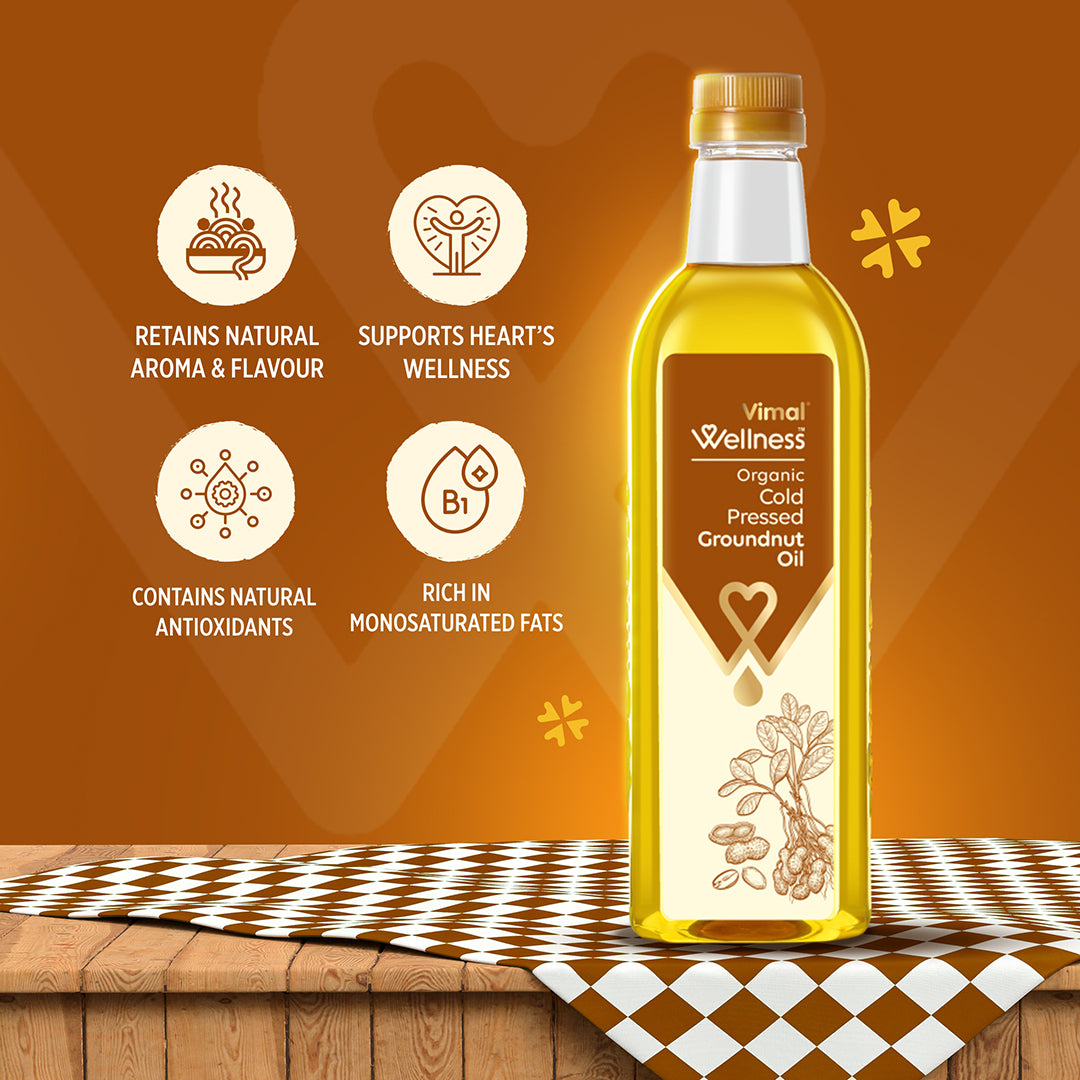 Vimal Wellness Cold Pressed Groundnut Oil | 1 L