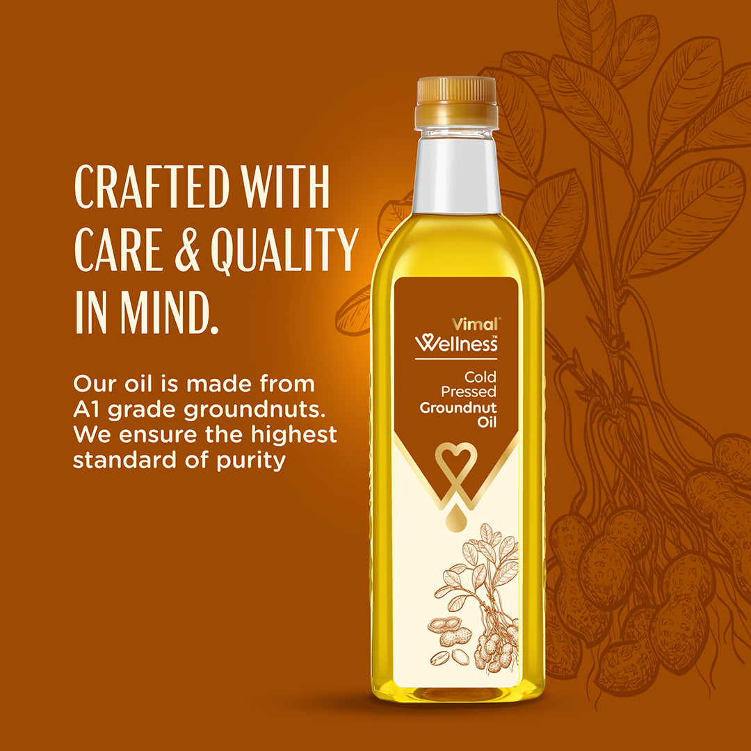 Vimal Wellness Cold Pressed Groundnut Oil | 1 L